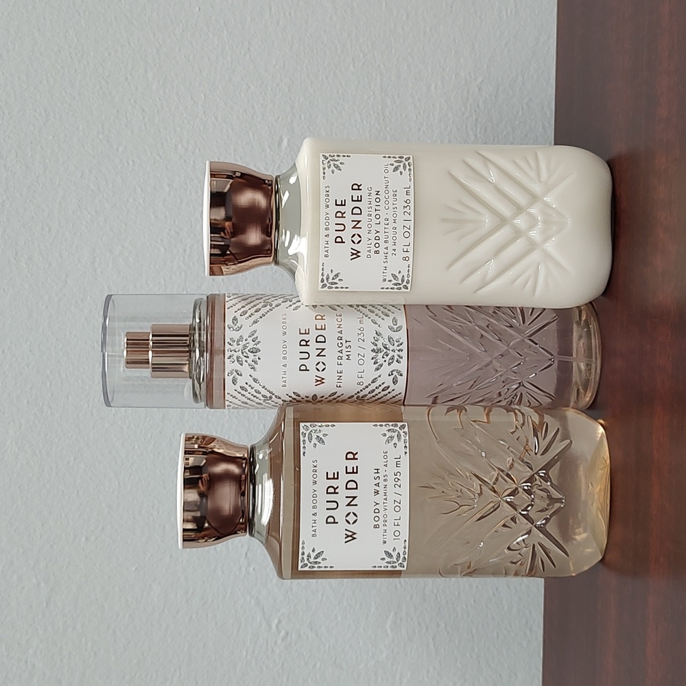 Bath & Body Works PURE WONDER 3 Piece Body Care Bundle Gift Set